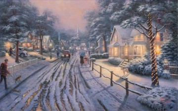 Artworks in 150 Subjects Painting - Hometown Christmas Memories TK